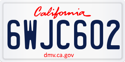 CA license plate 6WJC602