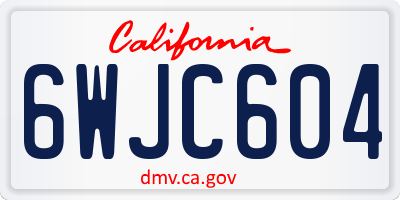 CA license plate 6WJC604