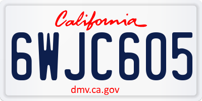CA license plate 6WJC605