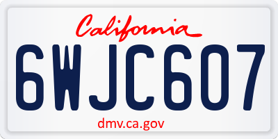 CA license plate 6WJC607