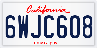 CA license plate 6WJC608