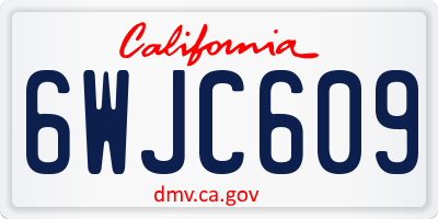 CA license plate 6WJC609
