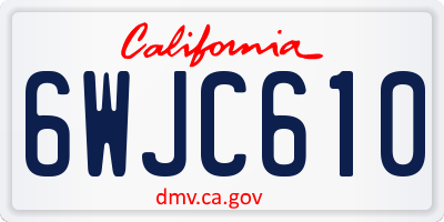 CA license plate 6WJC610