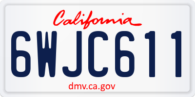 CA license plate 6WJC611