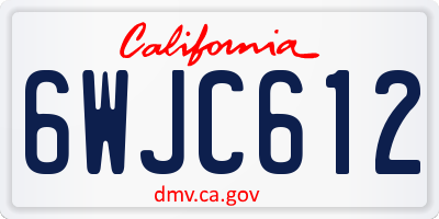CA license plate 6WJC612