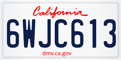 CA license plate 6WJC613