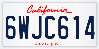CA license plate 6WJC614