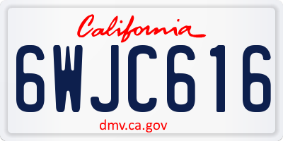 CA license plate 6WJC616