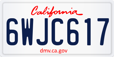 CA license plate 6WJC617