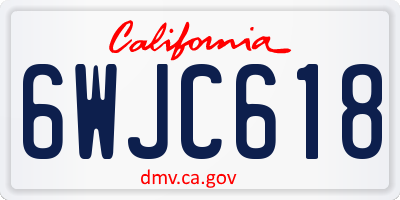 CA license plate 6WJC618