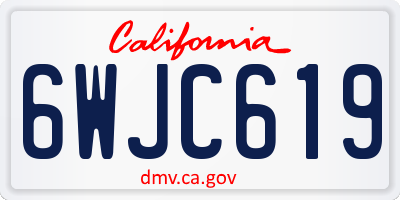 CA license plate 6WJC619