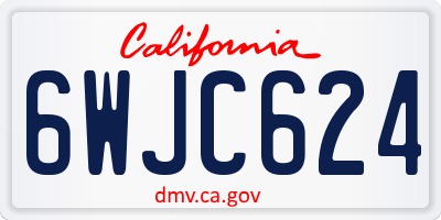 CA license plate 6WJC624
