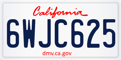 CA license plate 6WJC625