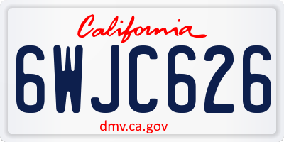 CA license plate 6WJC626