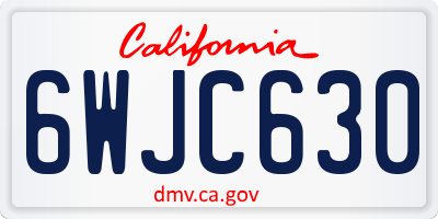 CA license plate 6WJC630