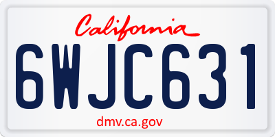 CA license plate 6WJC631