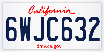 CA license plate 6WJC632