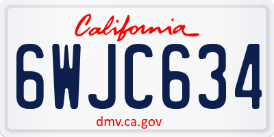 CA license plate 6WJC634