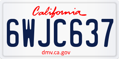 CA license plate 6WJC637