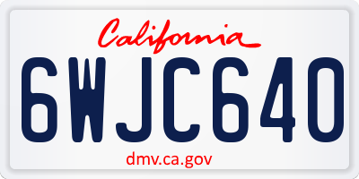 CA license plate 6WJC640