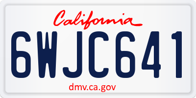 CA license plate 6WJC641