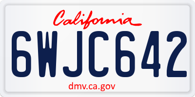 CA license plate 6WJC642