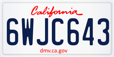 CA license plate 6WJC643