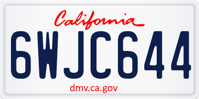 CA license plate 6WJC644