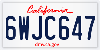 CA license plate 6WJC647
