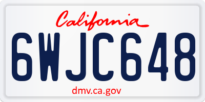 CA license plate 6WJC648