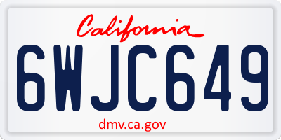 CA license plate 6WJC649