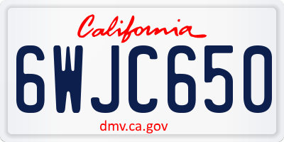 CA license plate 6WJC650