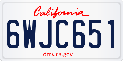 CA license plate 6WJC651