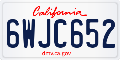 CA license plate 6WJC652