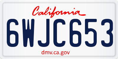 CA license plate 6WJC653