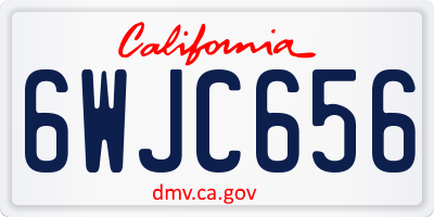 CA license plate 6WJC656