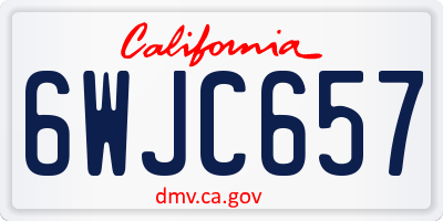 CA license plate 6WJC657