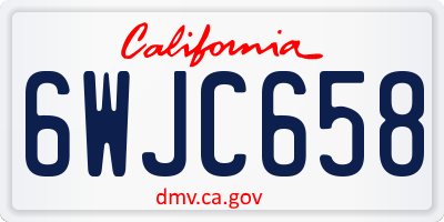 CA license plate 6WJC658