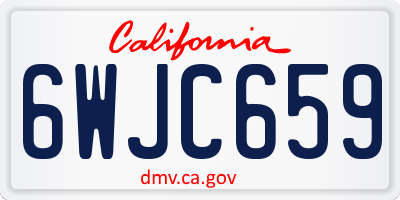 CA license plate 6WJC659
