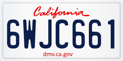CA license plate 6WJC661