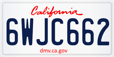 CA license plate 6WJC662