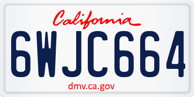 CA license plate 6WJC664