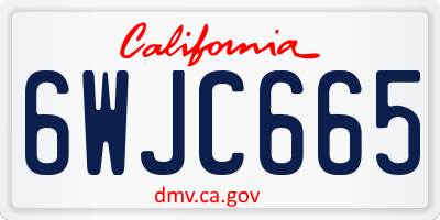 CA license plate 6WJC665