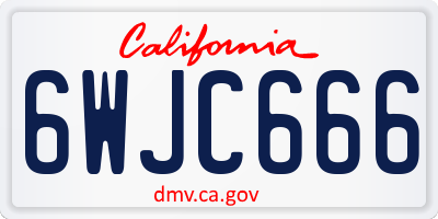 CA license plate 6WJC666