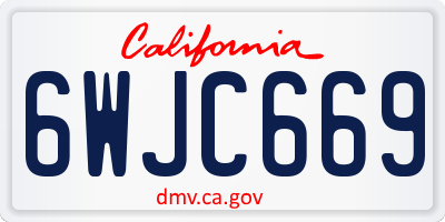CA license plate 6WJC669