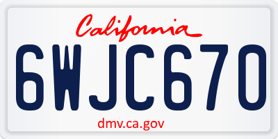 CA license plate 6WJC670