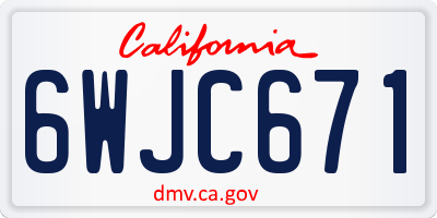 CA license plate 6WJC671