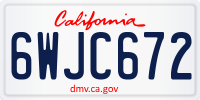 CA license plate 6WJC672
