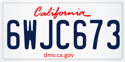 CA license plate 6WJC673