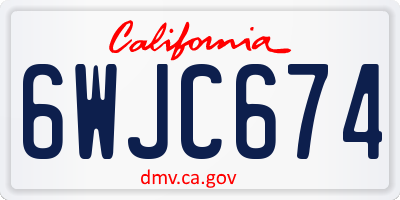 CA license plate 6WJC674